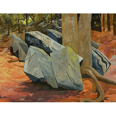 Mariella Bisson, Split Birch, Bluestone, Red Trail